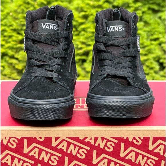 NEW Vans Youth Preschool Fillmore Casual Sneakers Black Canvas Suede - 11 - Picture 3 of 8